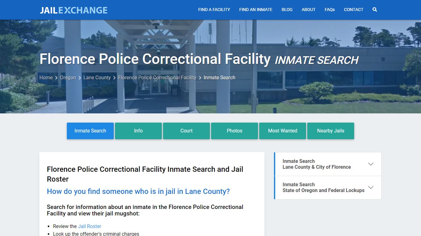Florence Police Correctional Facility Inmate Search - Jail Exchange